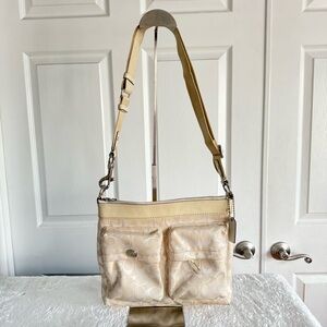 Coach Beige Signature Shoulder/Crossbody Bag